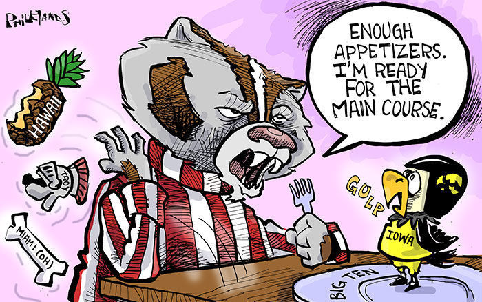 Bucky is ready for the main course